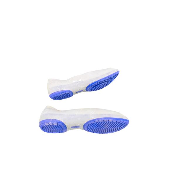 🩴 Crocs W9 White purple Open Toe Slip On Flats Lightweight Water Friendly - Picture 7 of 7